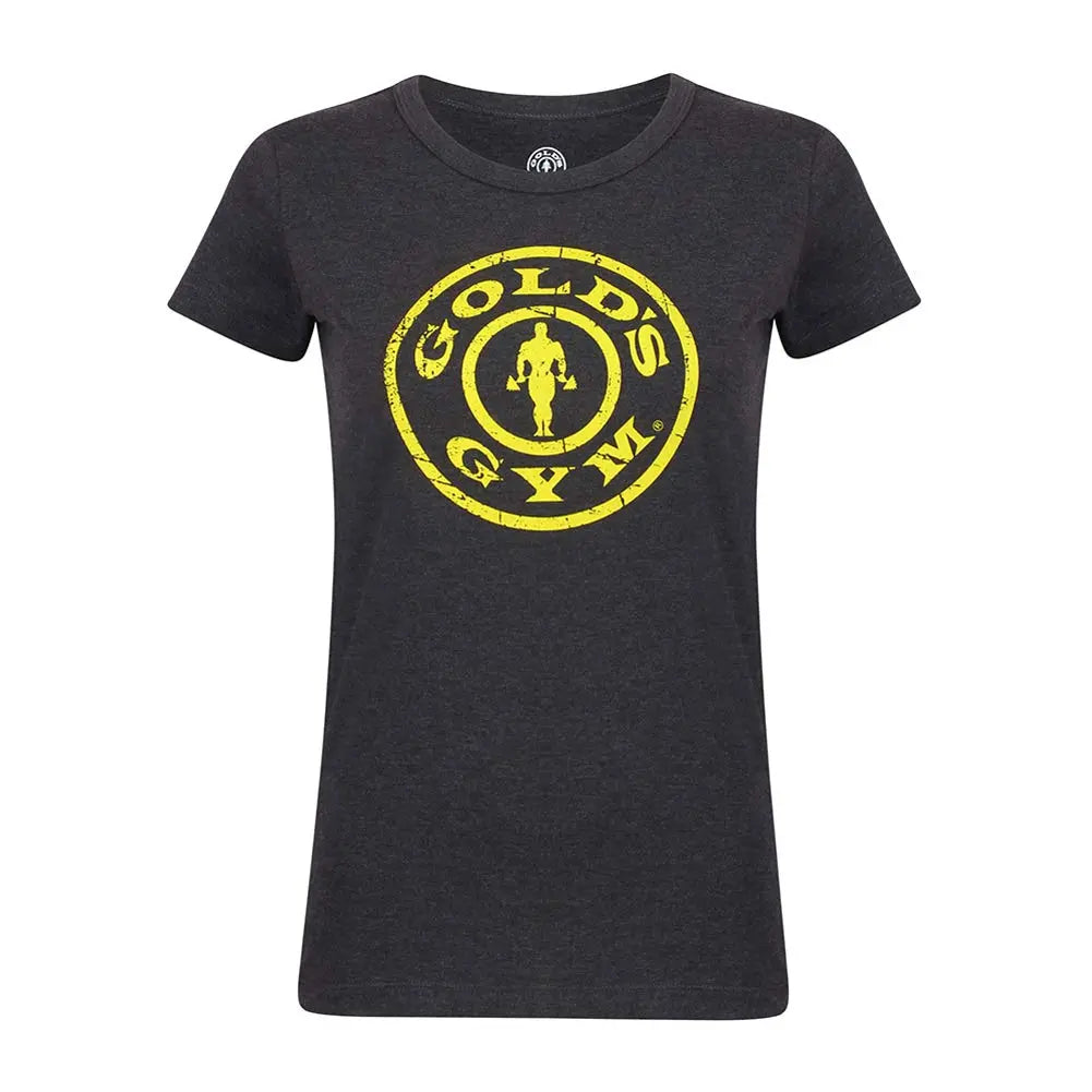 GGLTS043 Golds Gym Ladies T-Shirt Logo - Charcoal
