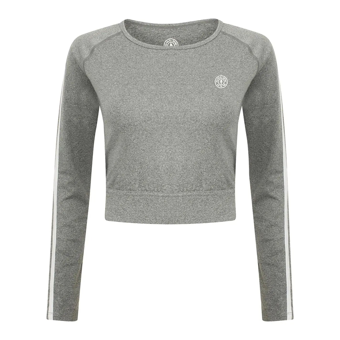 GGLSWT118 Golds Gym Ladies Cropped Sweater - Grey Marl