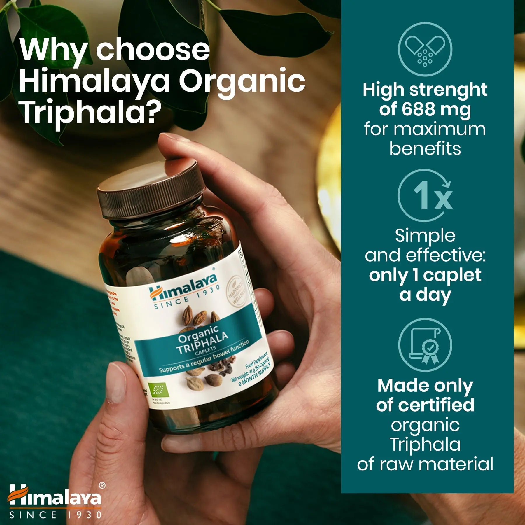 Himalaya Organic Triphala - 60 caps