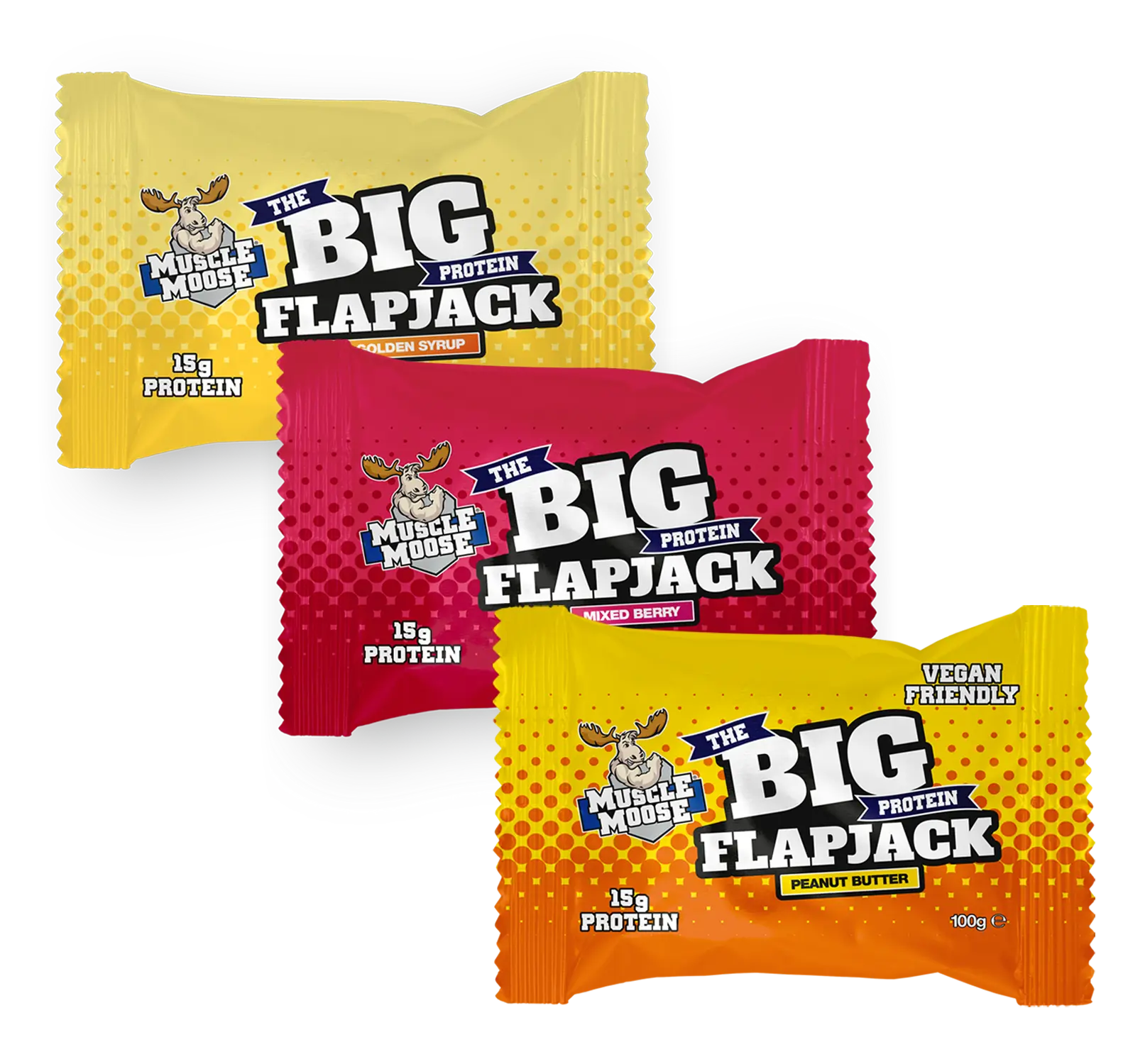 Muscle Moose Big Protein Flapjack - 12 x 100 g - Mixed Berry