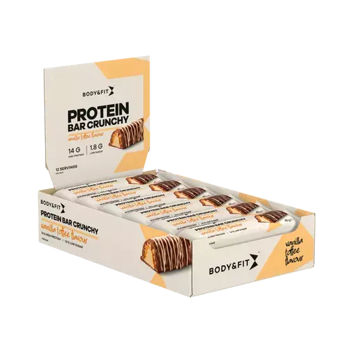 Body & Fit Protein Bar Crunchy - 12 x 45 g - Vanilla - Muskelkompaniet