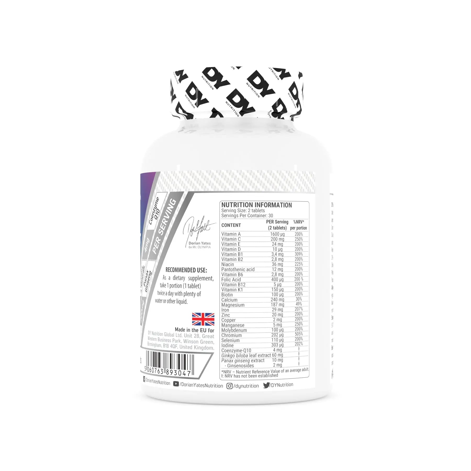 Dorian Yates Nutrition Multivitamin Complex - 60 tabletter