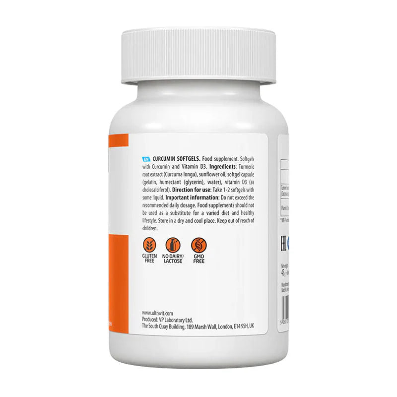 Ultravit Curcumin D3 - 60 softgels