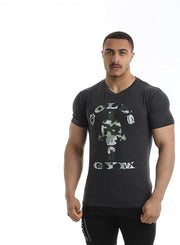 GGTS144 Golds Gym Slim Fit Stretch T-Shirt - S - Charcoal
