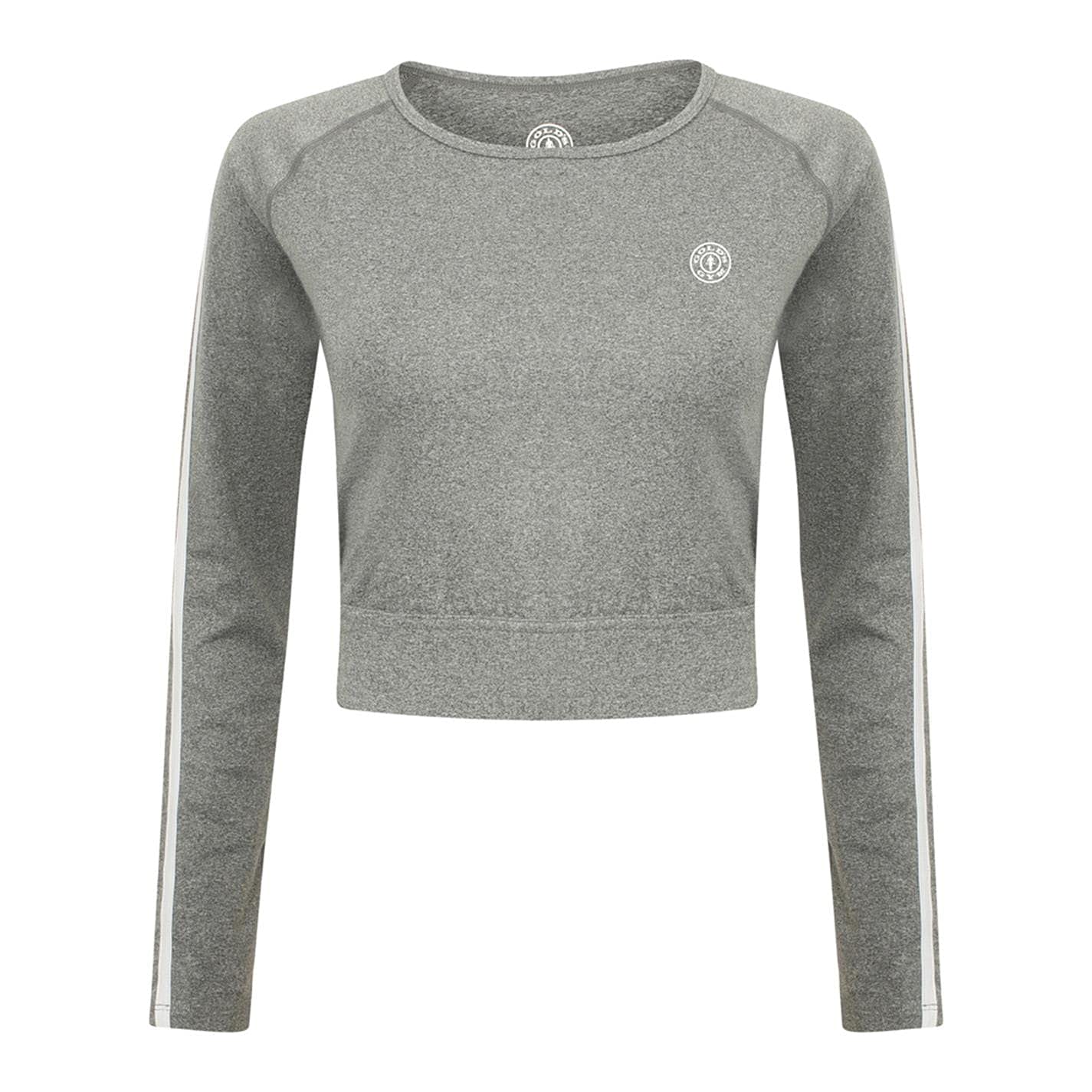 GGLSWT118 Golds Gym Ladies Cropped Sweater - Grey Marl