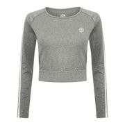 GGLSWT118 Golds Gym Ladies Cropped Sweater - Grey Marl