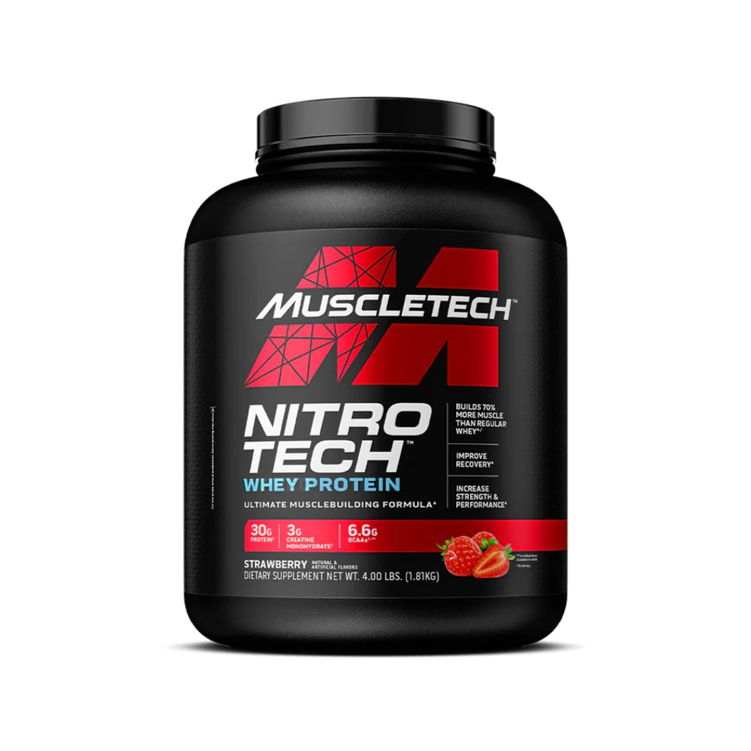 MuscleTech Nitro Tech Whey Protein - 1820 g - Strawberry