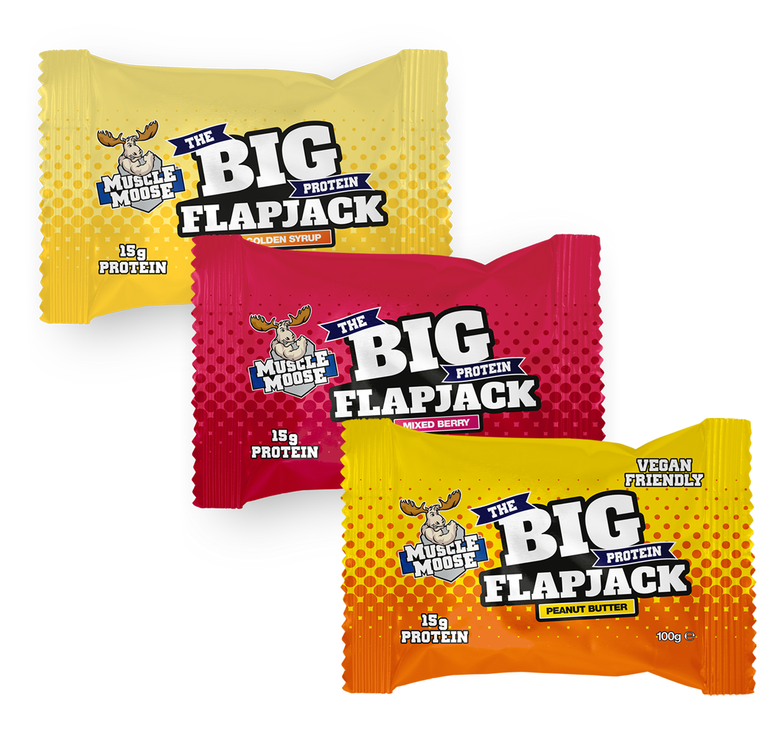 Muscle Moose Big Protein Flapjack - 12 x 100 g - Mixed Berry