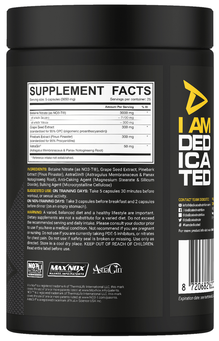 Dedicated Nutrition Vaso-Grow - 125 kapslar