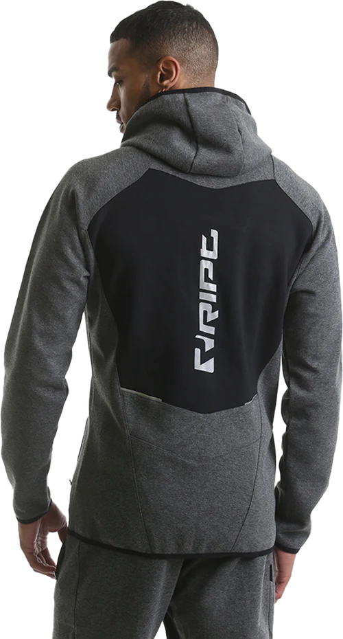 RIPT RCSWT709 Mens Hooded Zip Thru - Grey Marl