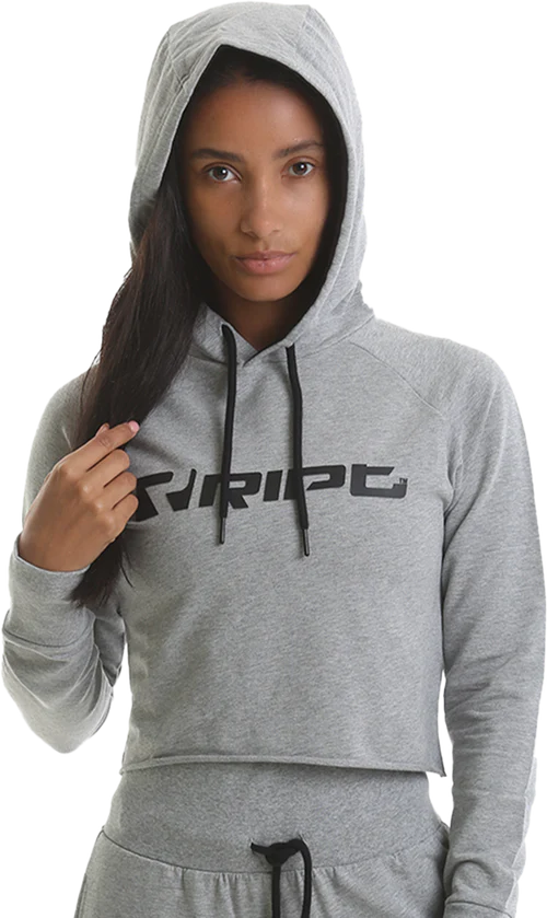 RIPT RCLSWT719 Ladies Cropped Hoodie - Grey