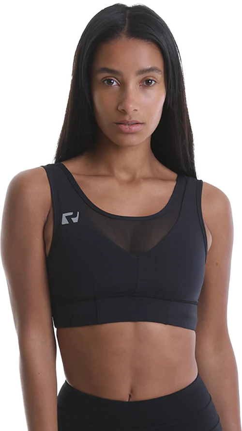 RIPT RCLTOP734 Ladies Crop Top Mesh - Black