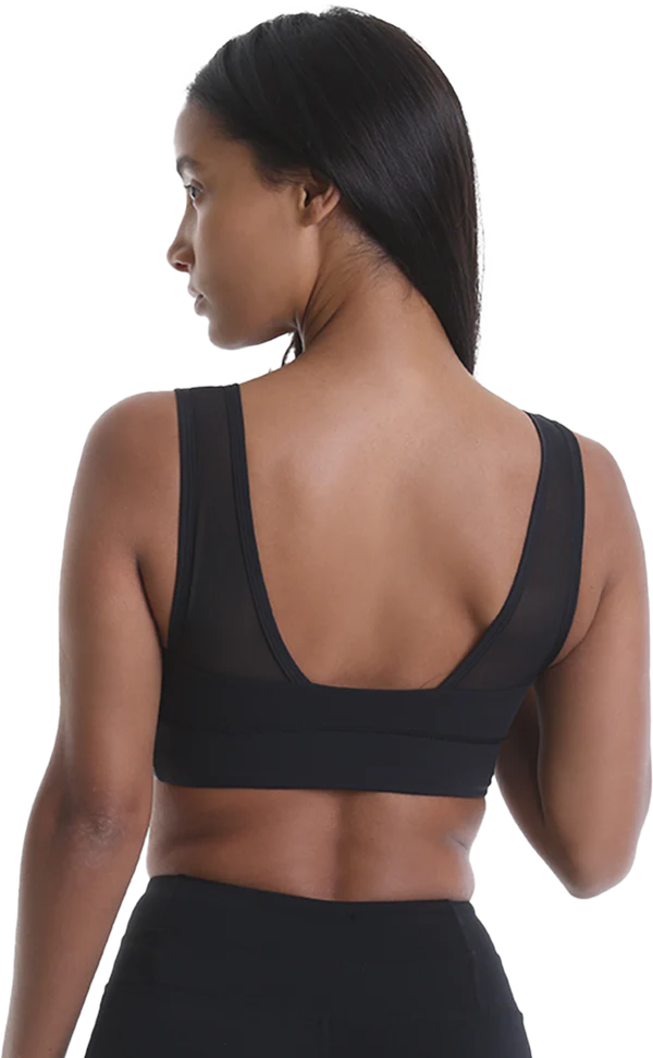 RIPT RCLTOP734 Ladies Crop Top Mesh - Black