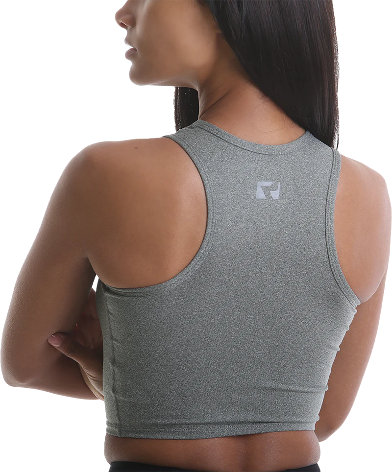 RIPT RCLTOP732 Ladies Crop Top - Grey Marl