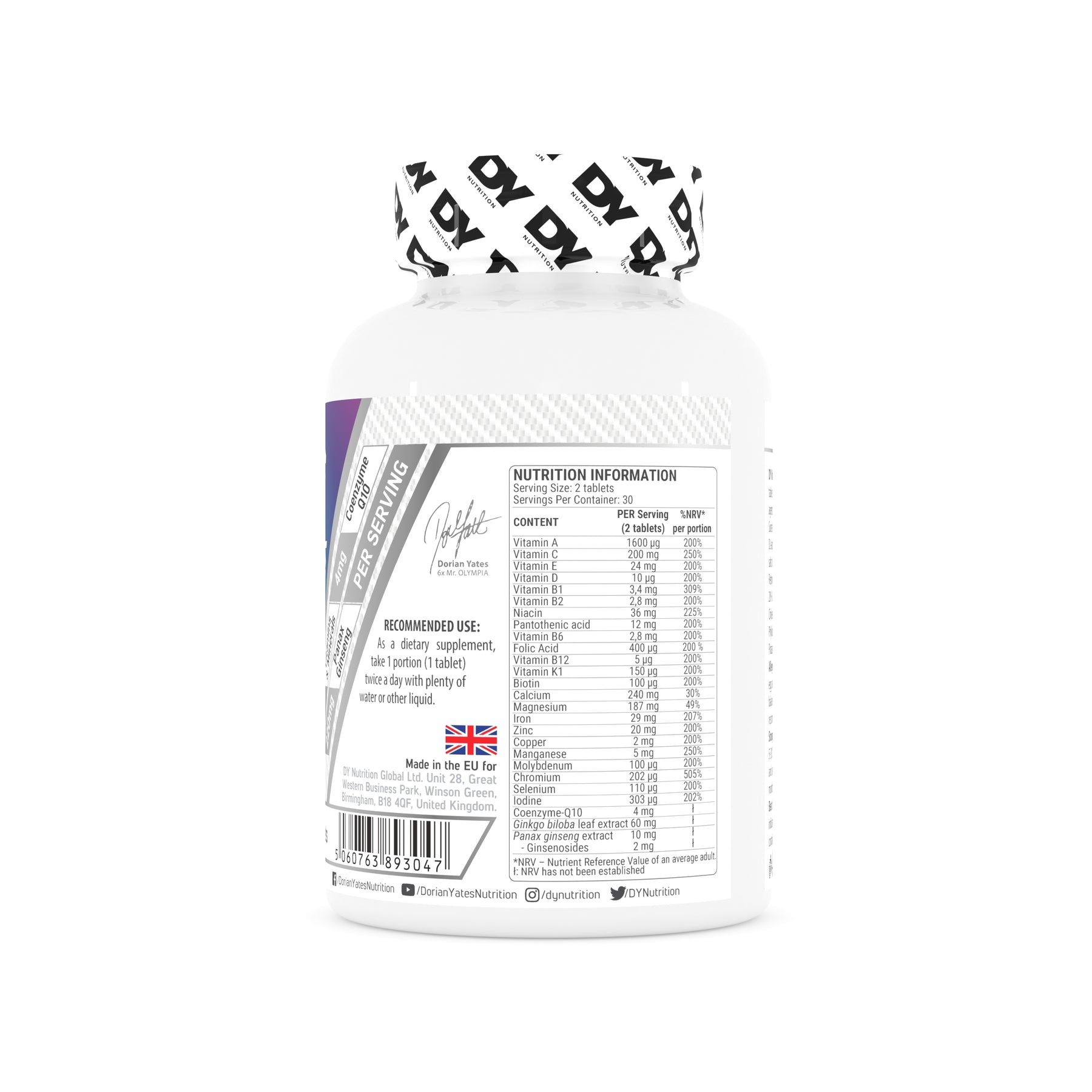Dorian Yates Nutrition Multivitamin Complex - 60 tabletter