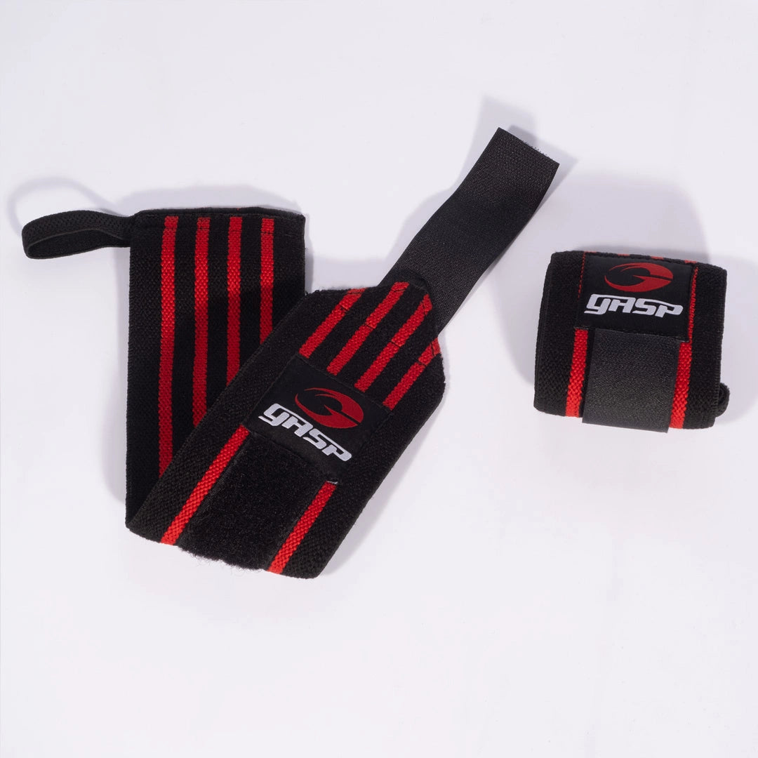GASP Hardcore Wrist Wraps - Black/Red