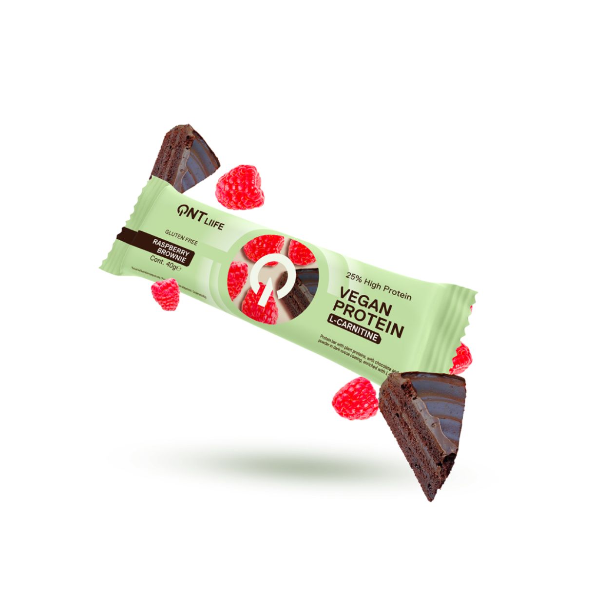 QNT Vegan Protein Bar - 28 x 40 g - Raspberry Brownie