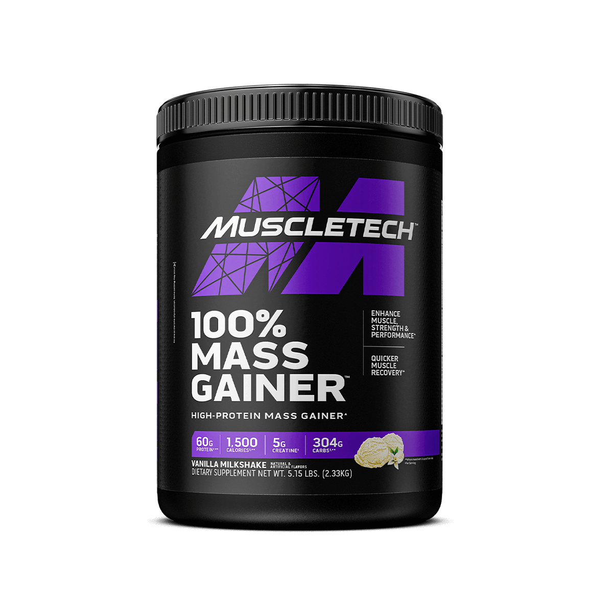 MuscleTech 100% Mass Gainer - 2330 g - Vanilla Milkshake