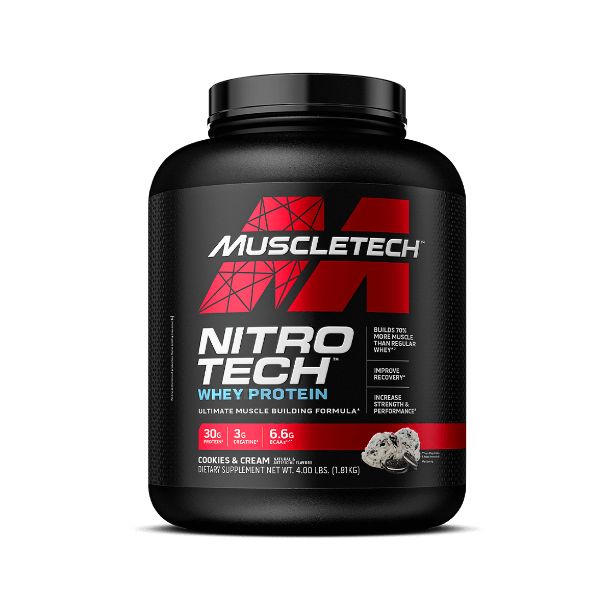 MuscleTech Nitro Tech Whey Protein - 1820 g - Strawberry