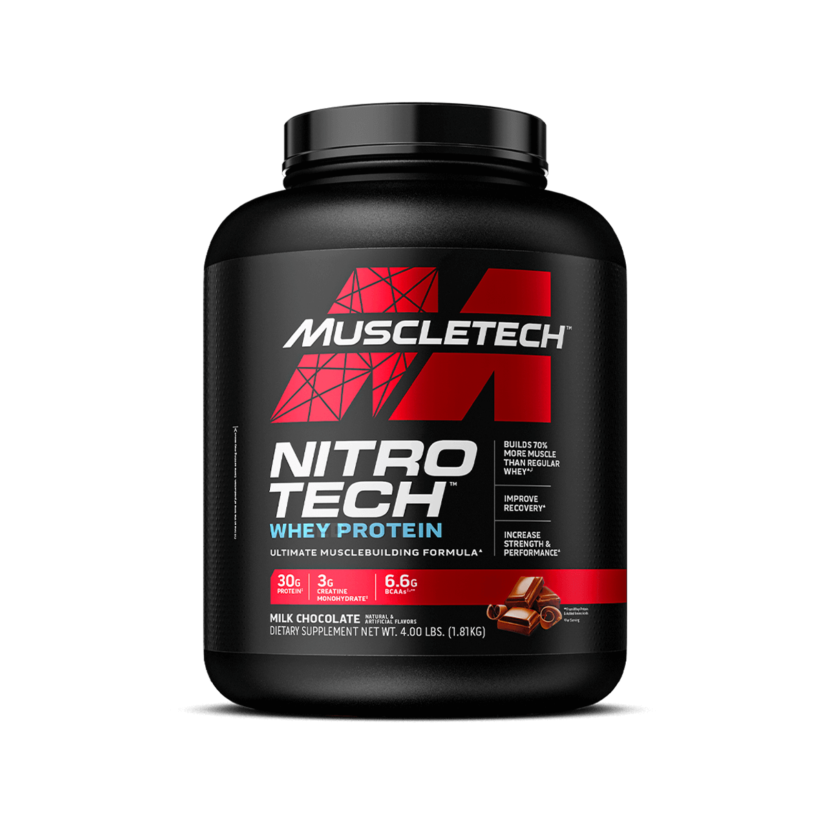 MuscleTech Nitro Tech Whey Protein - 1820 g - Strawberry