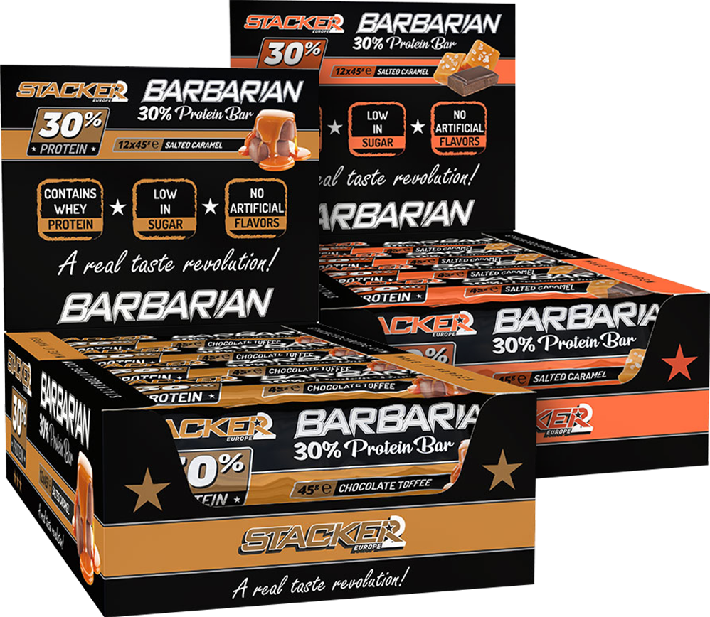 Stacker2 Barbarian 30% Protein Bar - 12 x 45 g