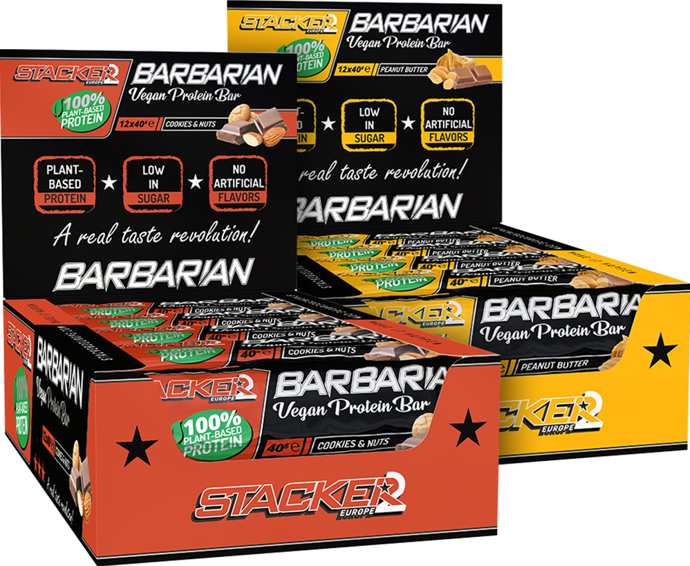 Stacker2 Barbarian Vegan Protein Bar - 12 x 40 g