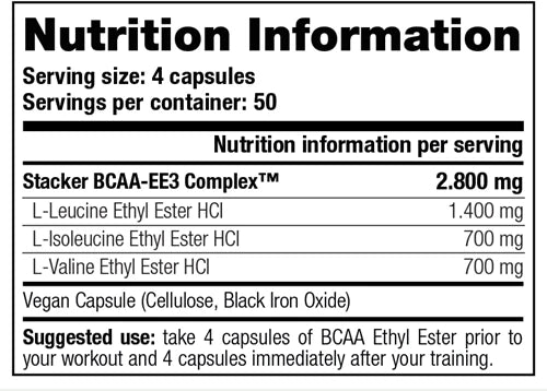 Stacker2 BCAA Ethyl Ester - 198 kapslar